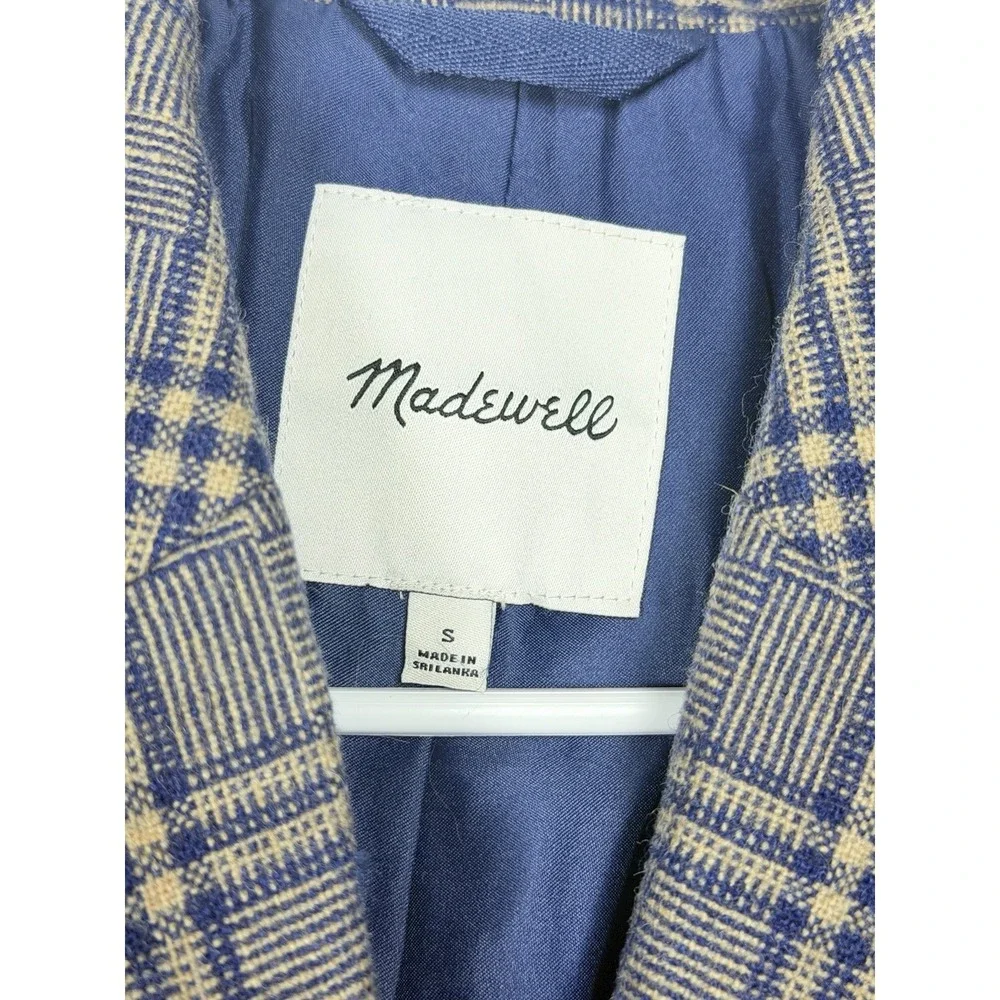 Madewell Larsen Blazer Navy Glen Plaid Preppy Career Old Money‎ Chic S Academia